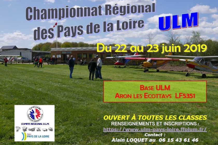 Affiche du championnat régional ULM 2019