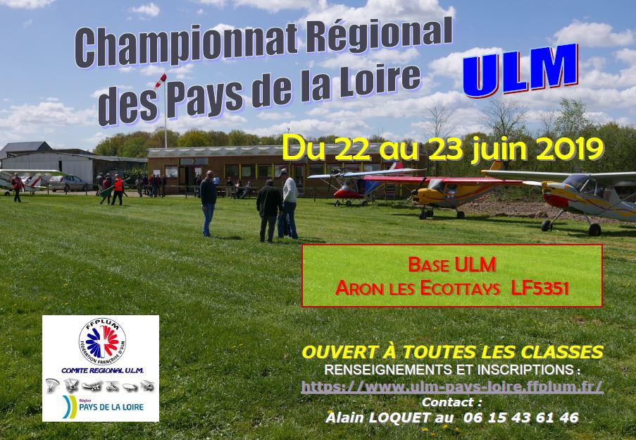 Affiche du championnat régional ULM 2019